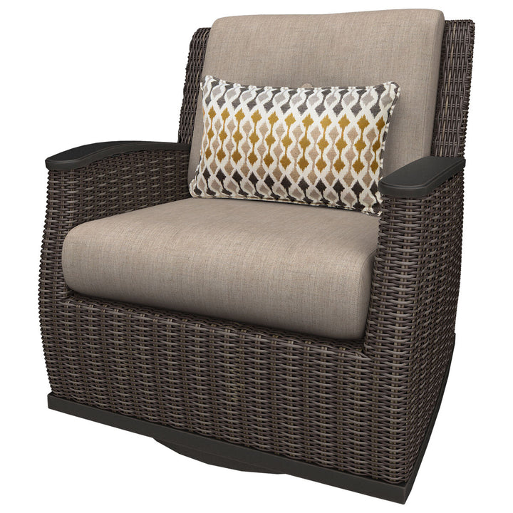 Agio Vermont 5 Piece Woven Fire Deep Seating Patio Set + Cover