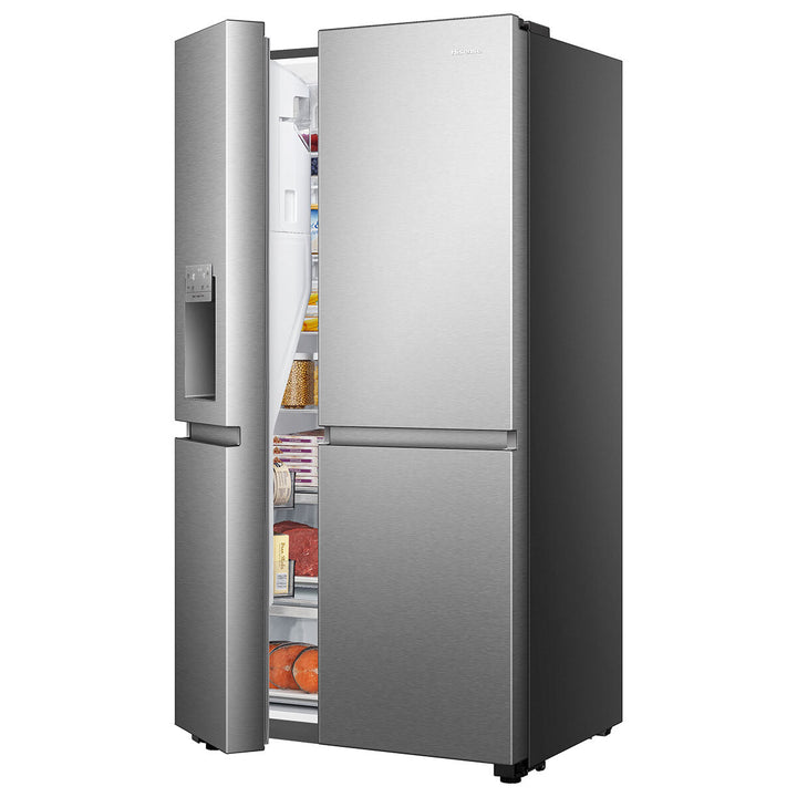 Hisense RS818N4TIC, Side by Side Fridge Freezer, C Rated in Stainless Steel