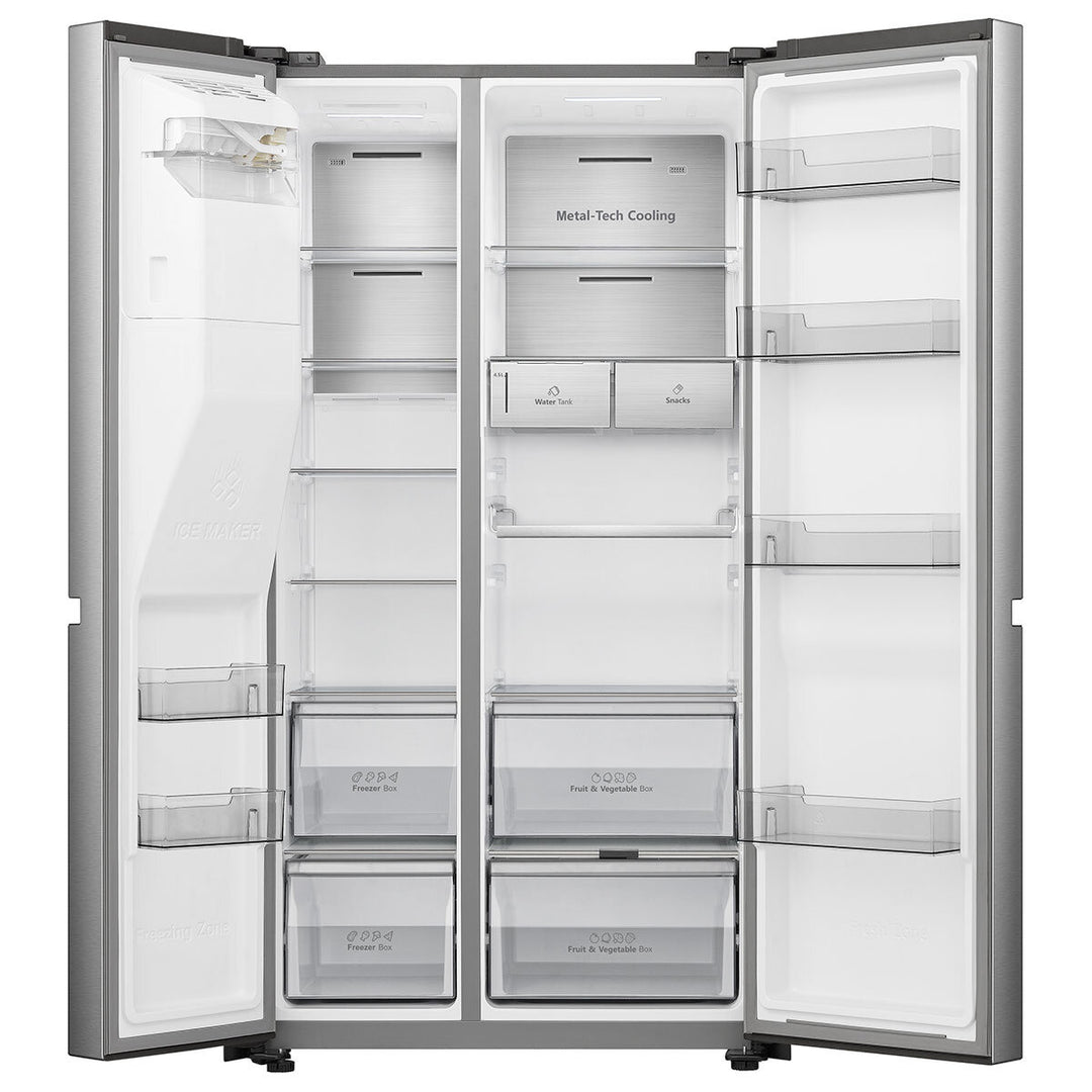 Hisense RS818N4TIC, Side by Side Fridge Freezer, C Rated in Stainless Steel