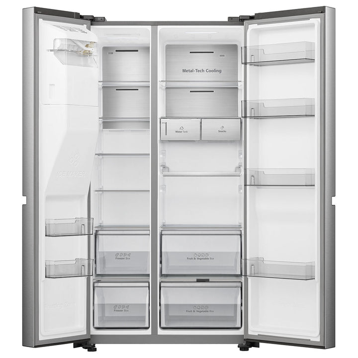 Hisense RS818N4TIC, Side by Side Fridge Freezer, C Rated in Stainless Steel