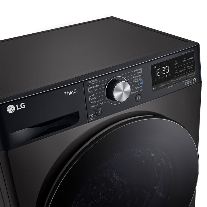 LG FDV909BN, 9kg Heat Pump Tumble Dryer, A+++ Rated in Black