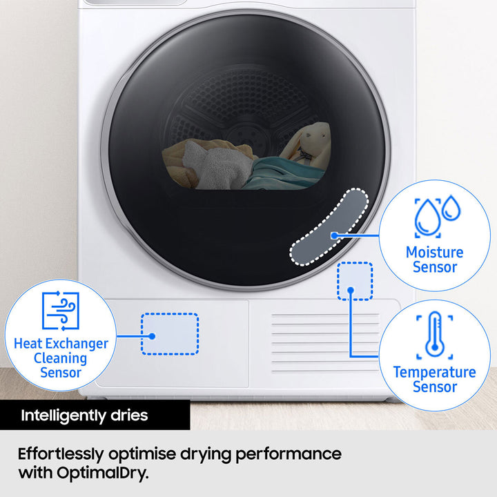 Samsung DV90CGC0A0TEEU 9kg, Heat Pump Tumble Dryer, A++ Rated in White