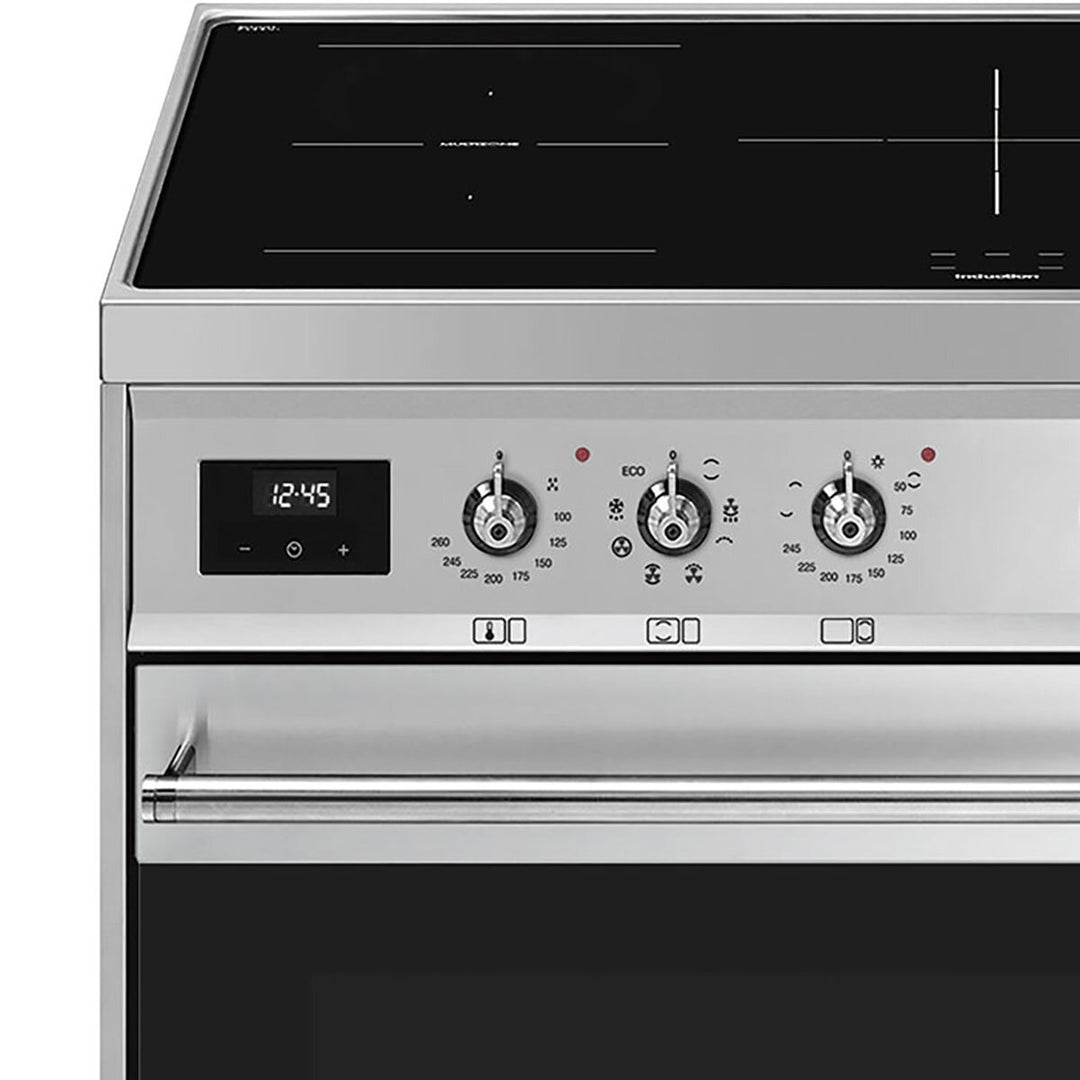 Smeg C92IMX9 90cm Concert Electric Induction Range Cooker, A Rated in Stainless Steel