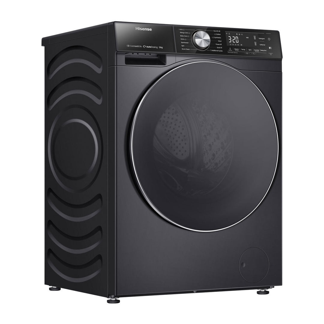 Hisense WF5S1245BB, 12kg, 1400rpm, Washing Machine A Rating in Black