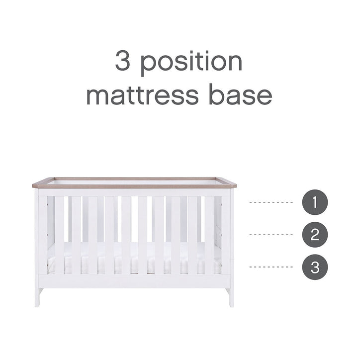 Tutti Bambini Lima Cot Bed, White & Oak Finish