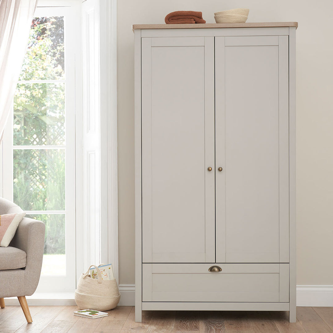 Tutti Bambini Verona Wardrobe, Grey & Oak Finish