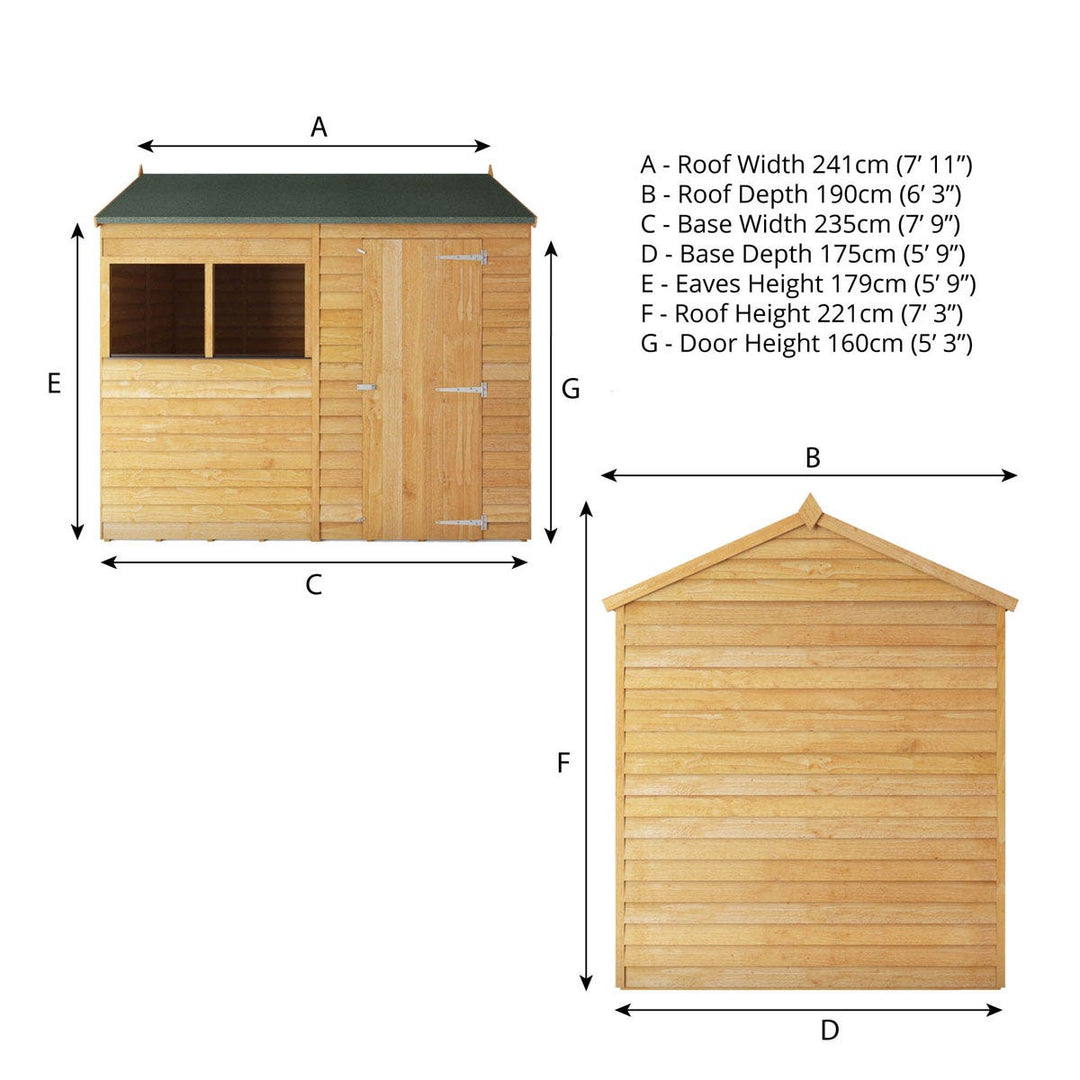 Mercia Overlap Reverse Apex Value Shed - 8 x 6ft
