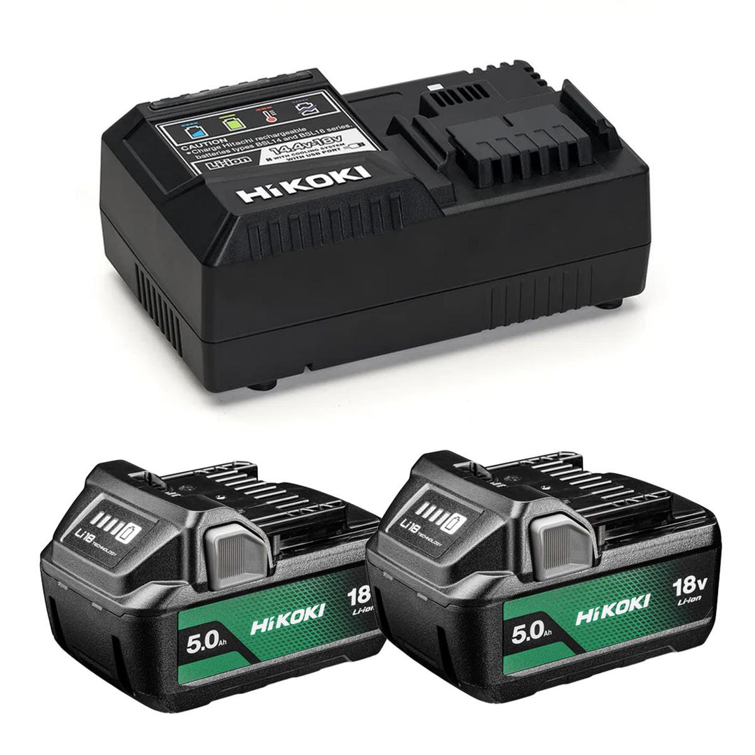 Hikoki UC18YSL3JKZ 18V Starter Pack 3 - 2 x BSL1850MA 5.0Ah Battery & 1 x UC18YSL3 Charger