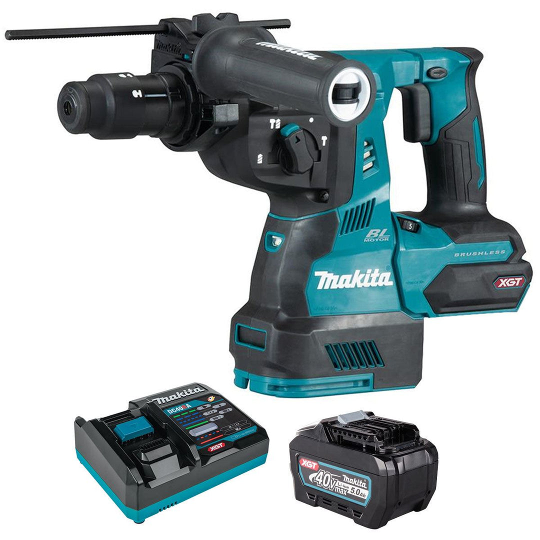 Makita HR004GZ 40V Max XGT Brushless SDS+ Rotary Hammer Drill with 1 x 5.0Ah Battery &amp; Charger