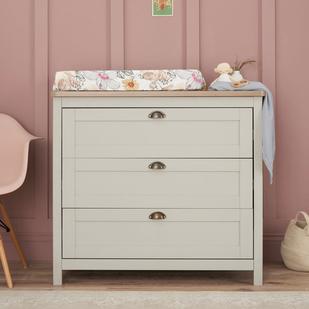 Tutti Bambini Verona Chest Changing Unit, Grey & Oak Finish