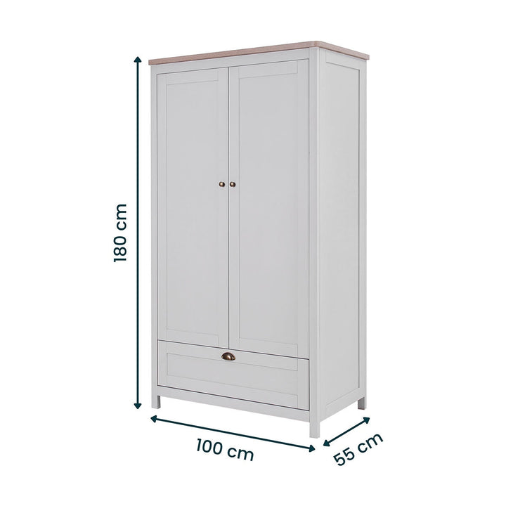 Tutti Bambini Verona Wardrobe, Grey & Oak Finish