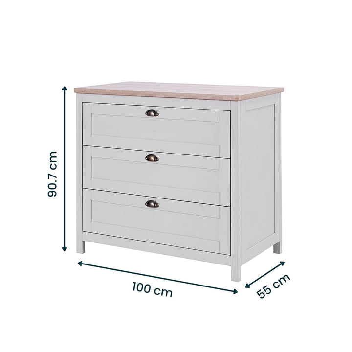 Tutti Bambini Verona Chest Changing Unit, Grey & Oak Finish