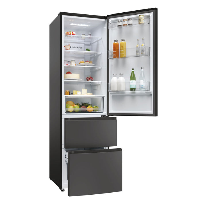 Haier Series 3 HETR3619ENPB Fridge Freezer, E Rated in Slate Black