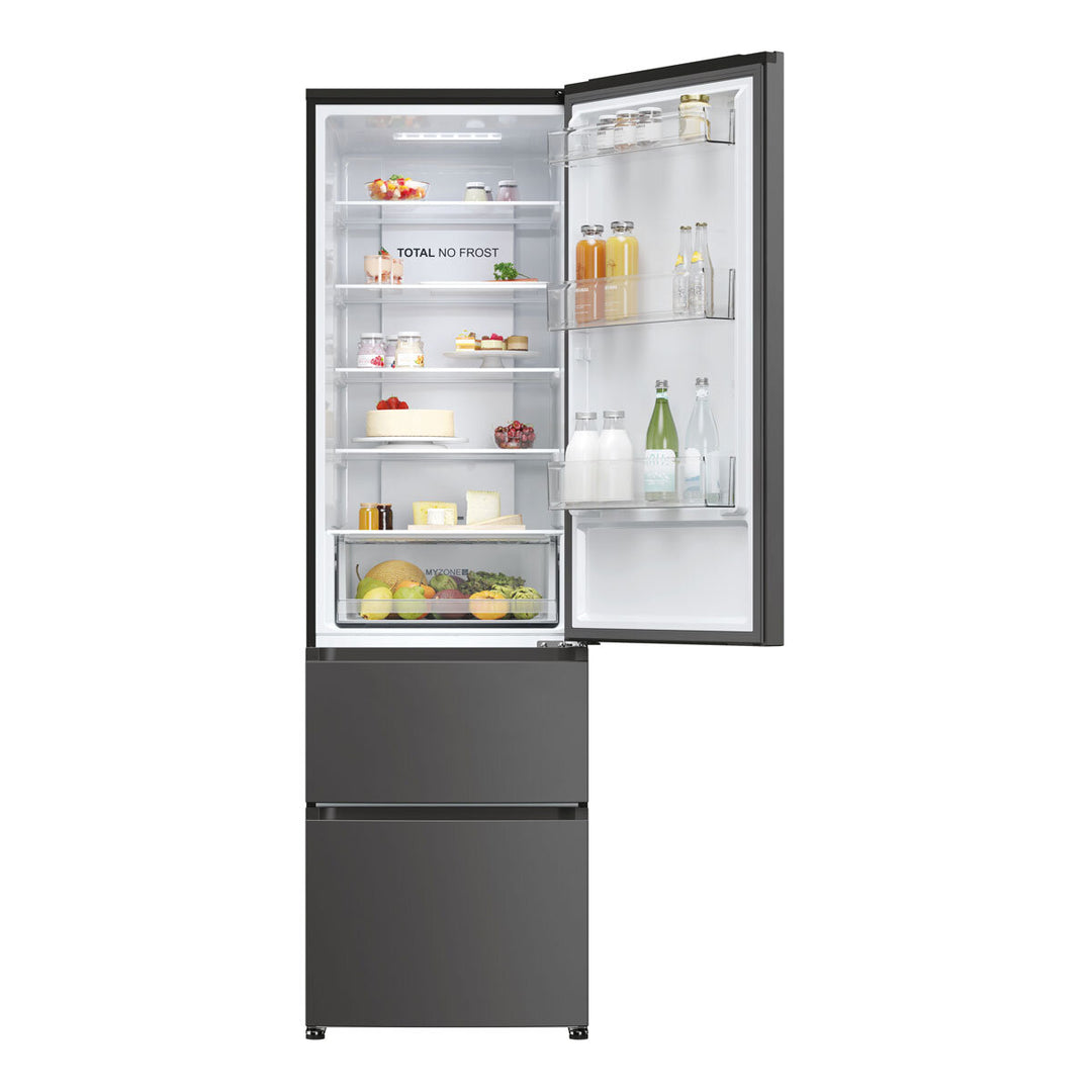 Haier Series 3 HETR3619ENPB Fridge Freezer, E Rated in Slate Black