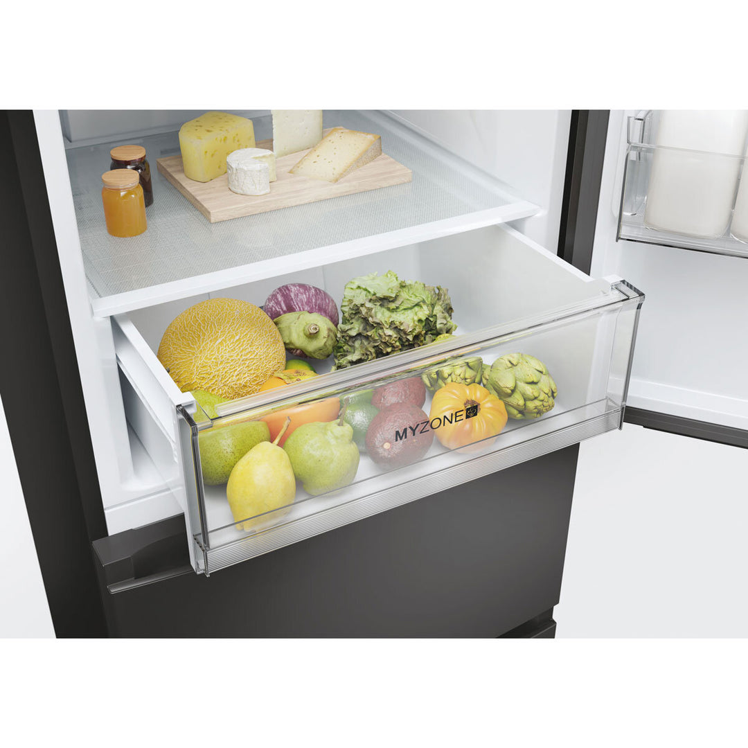 Haier Series 3 HETR3619ENPB Fridge Freezer, E Rated in Slate Black