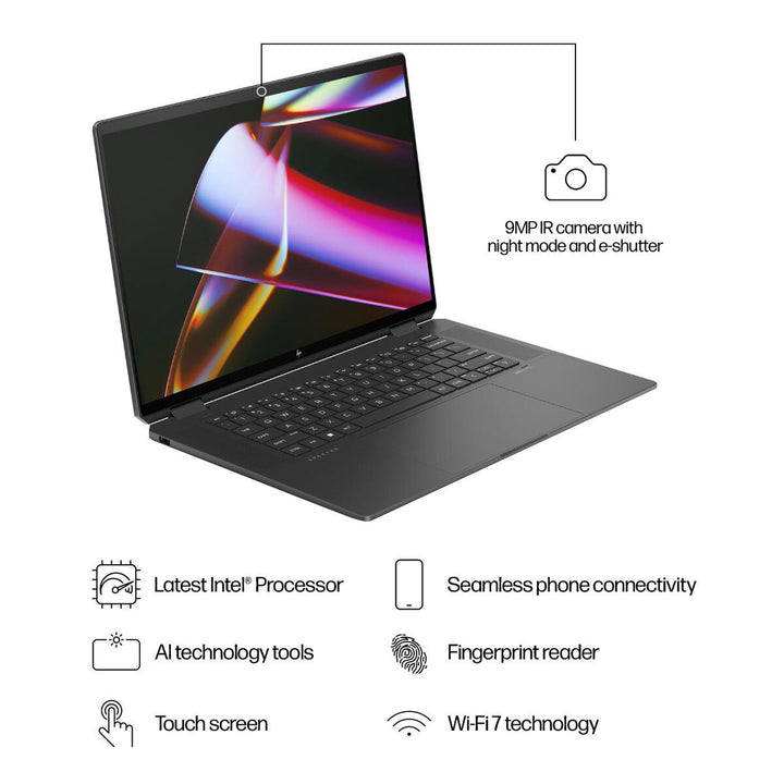 HP Spectre x360, Intel Core Ultra 7, 16GB RAM, 1TB SSD, NVIDIA GeForce RTX 4050, 16 Inch 2 in 1 Convertible Laptop, 16-aa0001na