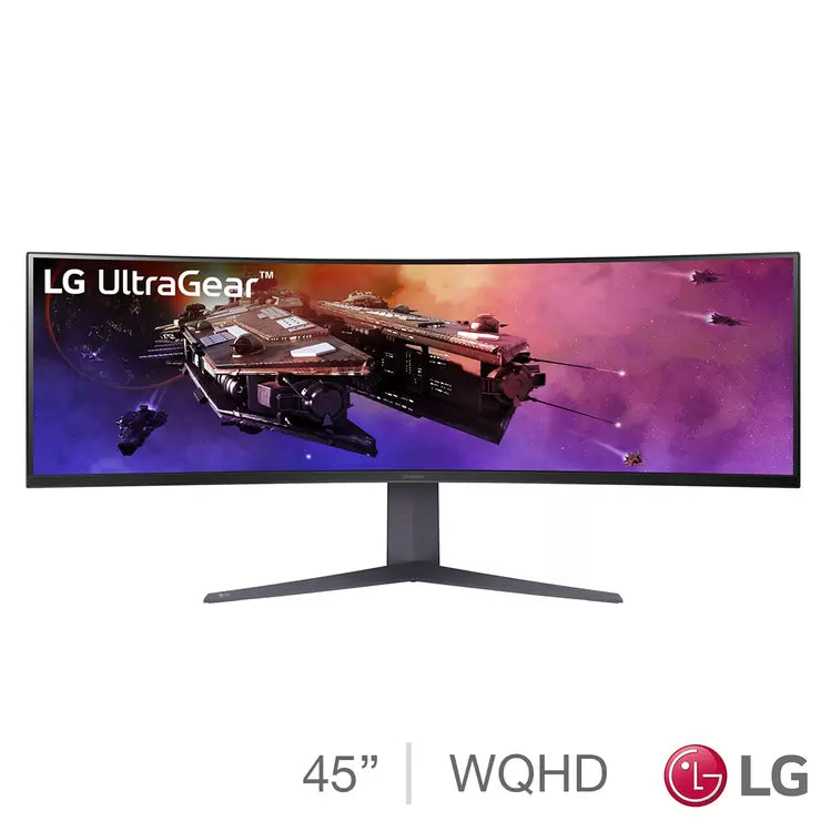 LG UltraGear 45 Inch Dual QHD 200Hz VA Curved Gaming Monitor, 45GR75DC-B