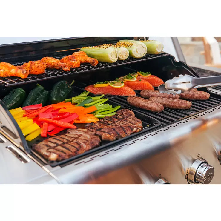 Nexgrill Revelry 4 Burner Stainless Steel Gas BBQ + Gourmet Plus Griddle + Cover