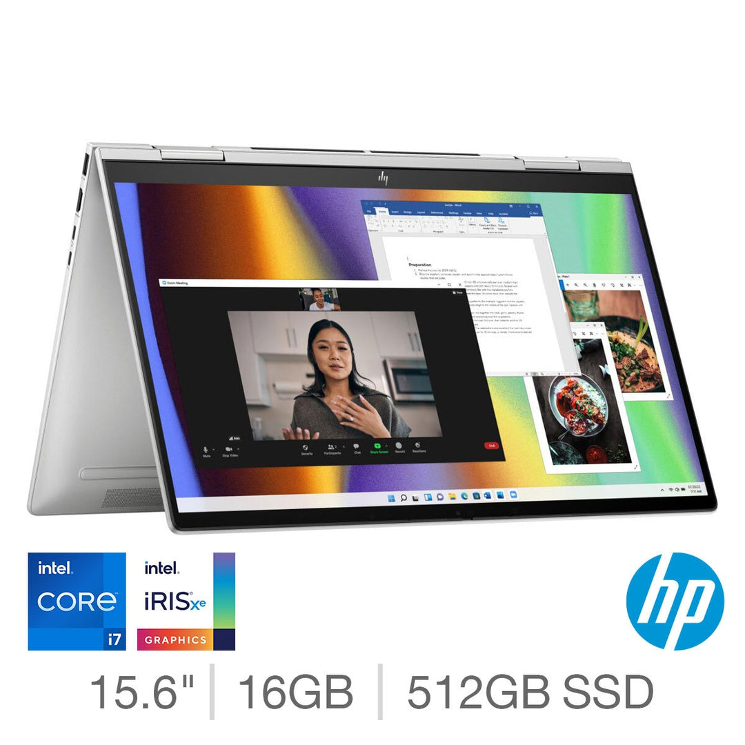 HP Envy x360, Intel Core i7, 16GB RAM, 512GB SSD, 15.6 Inch OLED Convertible 2 in 1 Laptop, 15-fe0013na