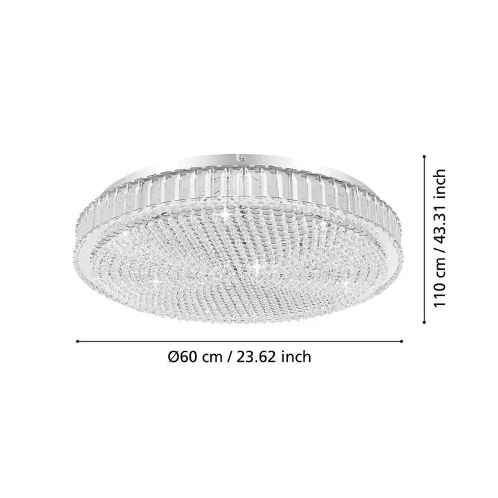 Eglo Balparda Ceiling Light 605mm in Crystal Chrome