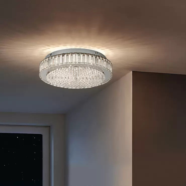 Eglo Balparda Ceiling Light 605mm in Crystal Chrome