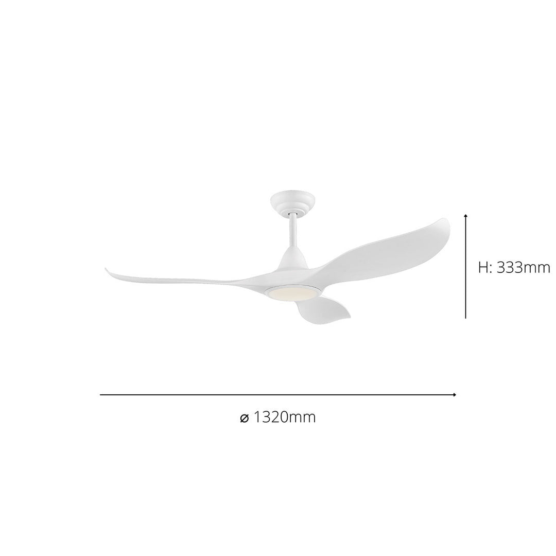 Eglo Cirali 3 Blade Ceiling Fan with DC Motor and LED Light in White