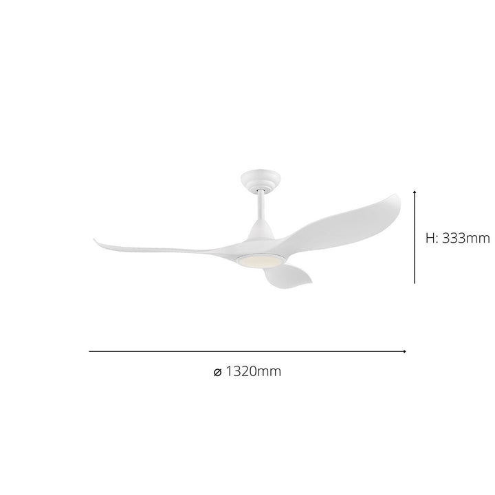 Eglo Cirali 3 Blade Ceiling Fan with DC Motor and LED Light in White