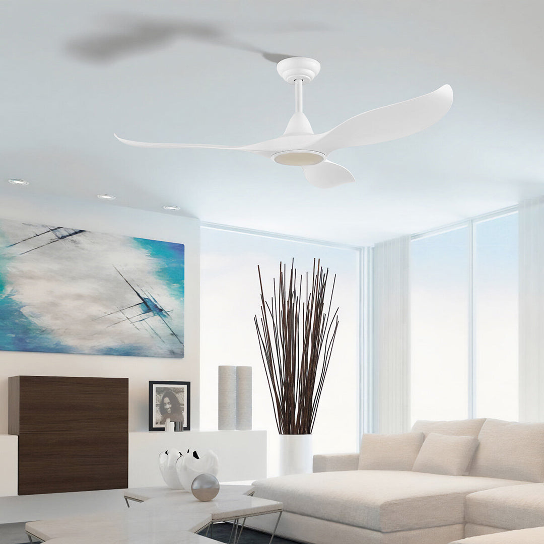 Eglo Cirali 3 Blade Ceiling Fan with DC Motor and LED Light in White