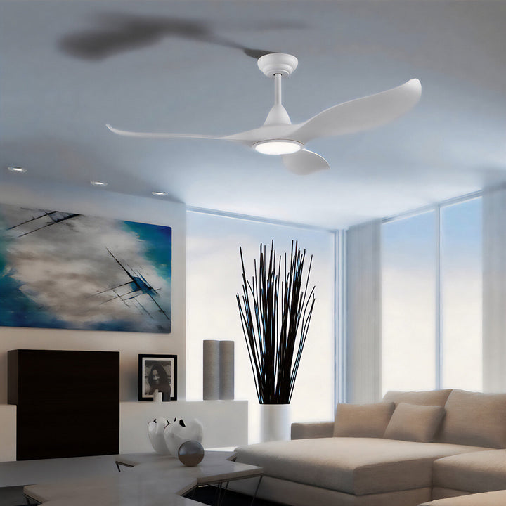 Eglo Cirali 3 Blade Ceiling Fan with DC Motor and LED Light in White