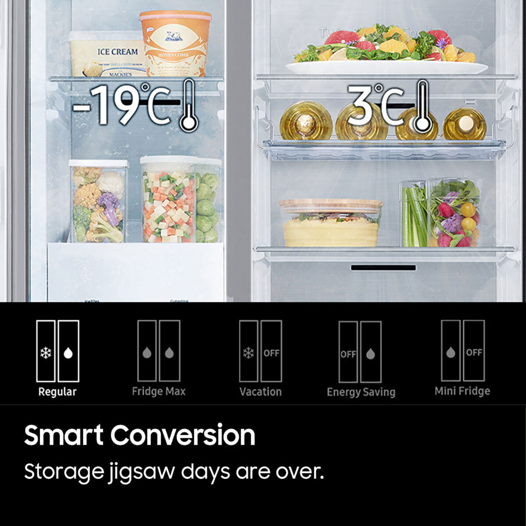 Samsung Series 7 RS68CG883DB1EU Side by Side Fridge Freezer, D Rated in Black