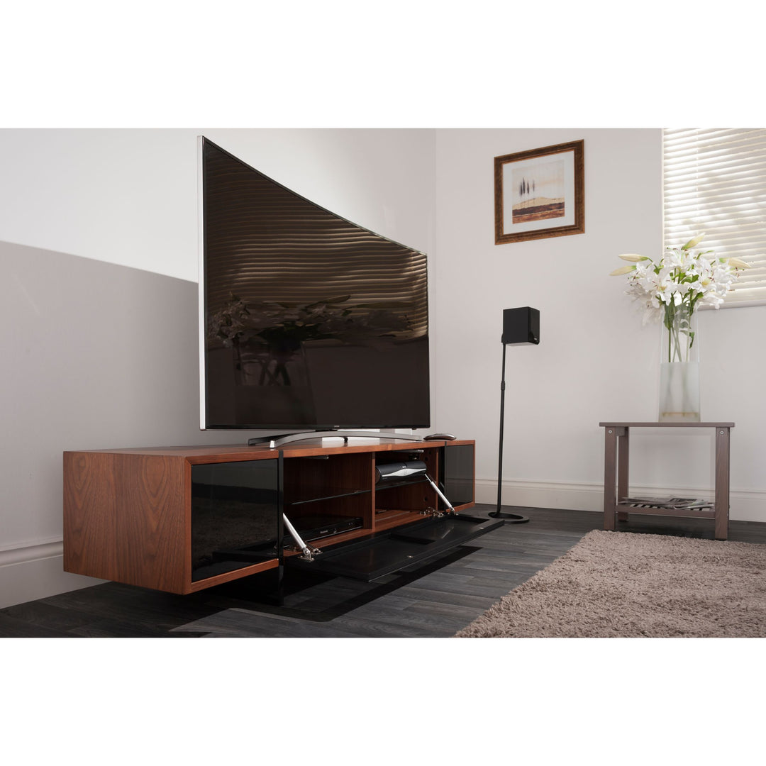 AVF Edge ED160 TV Stand for TVs up to 84", Walnut/Black