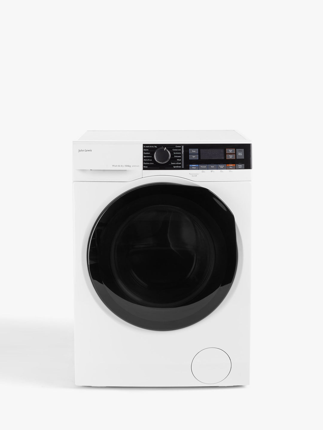 John Lewis JLWD1615 Freestanding Washer Dryer, 10kg/6kg Load, 1600rpm Spin, White