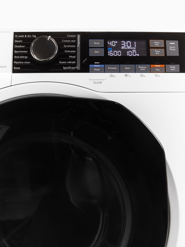 John Lewis JLWD1615 Freestanding Washer Dryer, 10kg/6kg Load, 1600rpm Spin, White