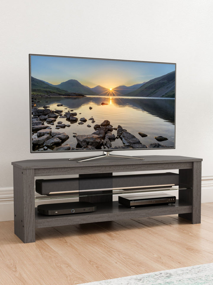 AVF Calibre 115 Plus TV Stand for TVs up to 55", Grey & Glass