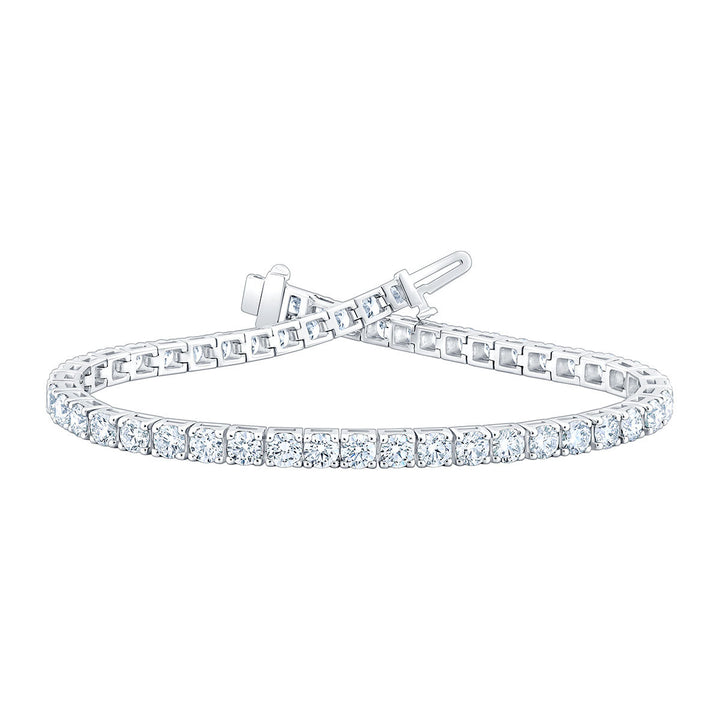 7.00ctw Round Brilliant Cut Diamond Tennis Bracelet, 18ct White Gold