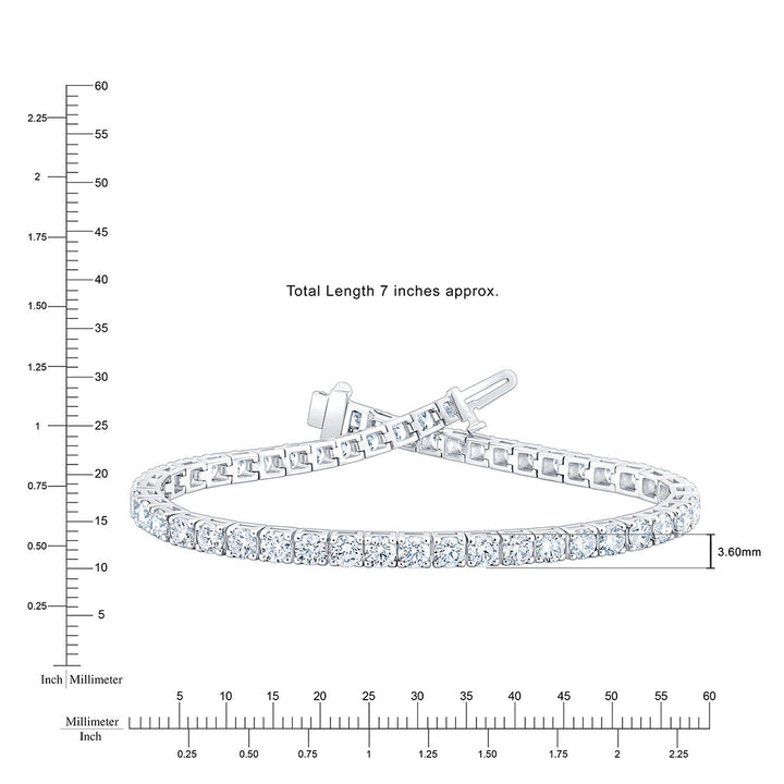 7.00ctw Round Brilliant Cut Diamond Tennis Bracelet, 18ct White Gold