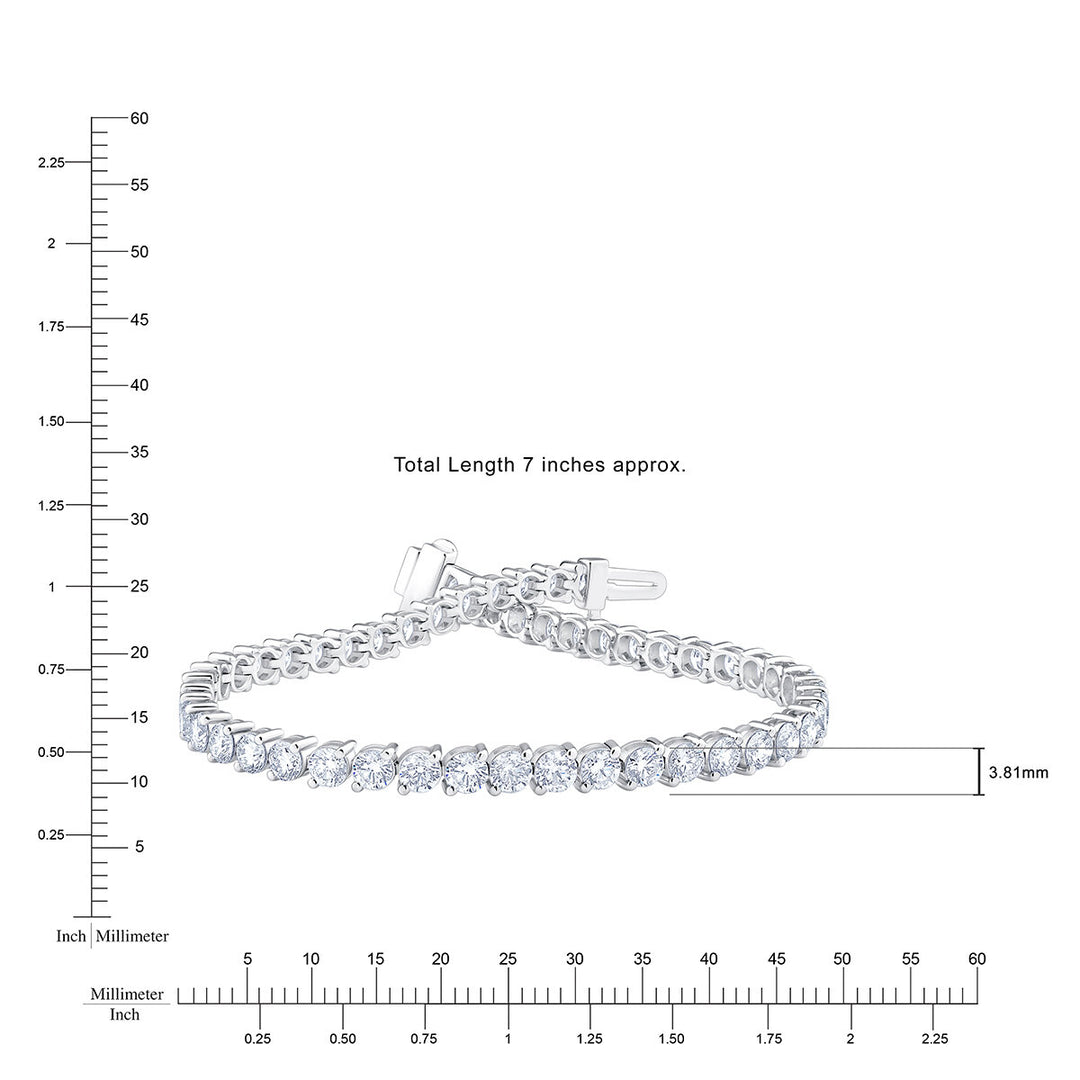 6.00ctw Round Brilliant Cut Diamond Tennis Bracelet, 18ct White Gold