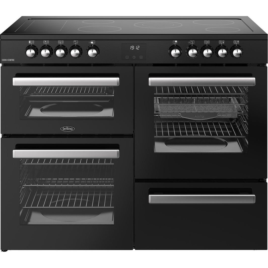 Belling Cookcentre 110E 110cm wide Electric Range Cooker with Ceramic Hob - Black[444411803_BK]