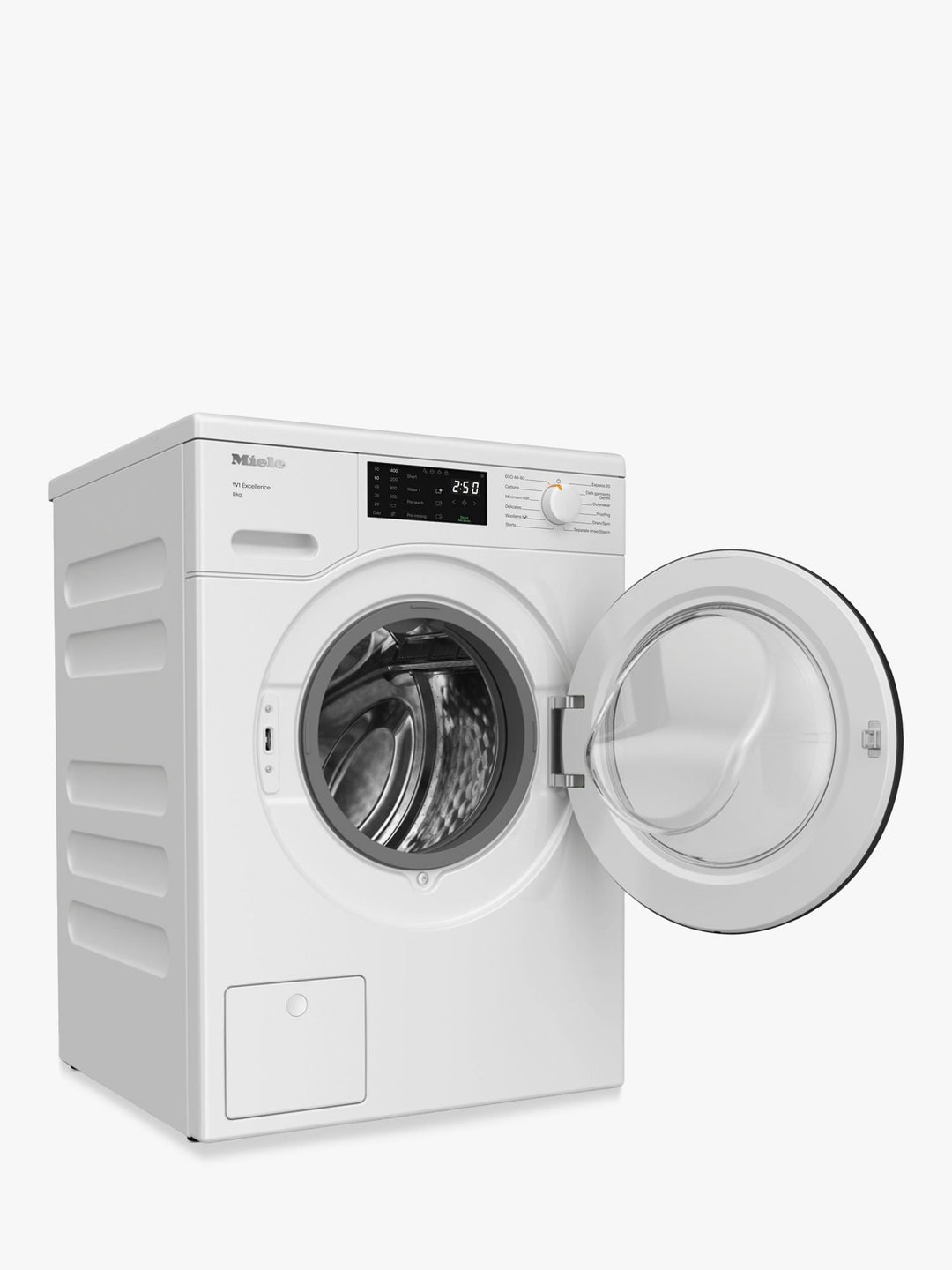 Miele WED025 WCS Freestanding Washing Machine, 8kg Load, 1400rpm Spin, White