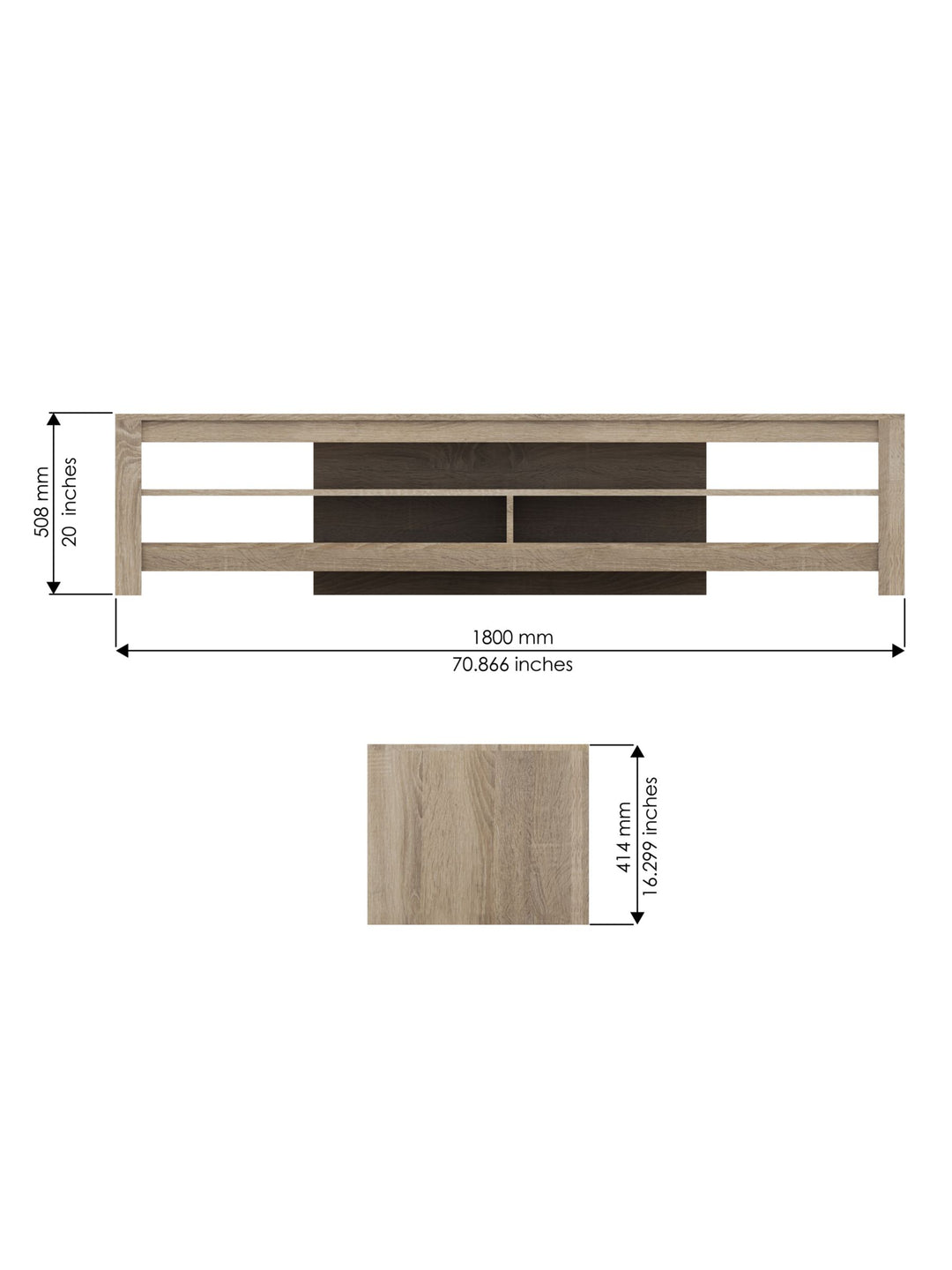AVF Calibre 180 TV Stand for TVs up to 85", Rustic Sawn Oak