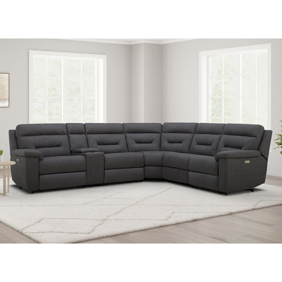 Gilman Creek Justin Grey Fabric Power Reclining Sectional Sofa