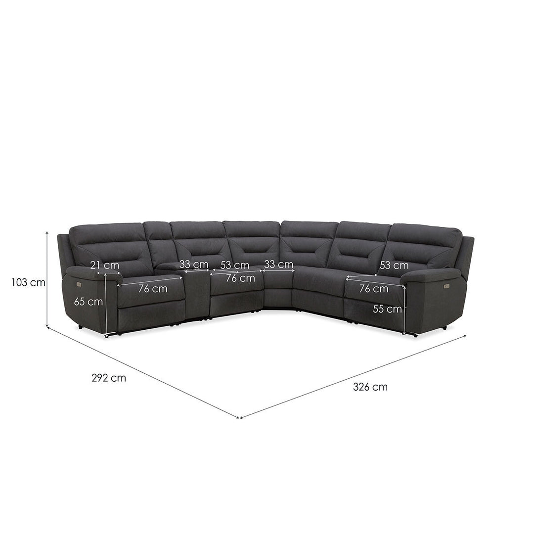 Gilman Creek Justin Grey Fabric Power Reclining Sectional Sofa