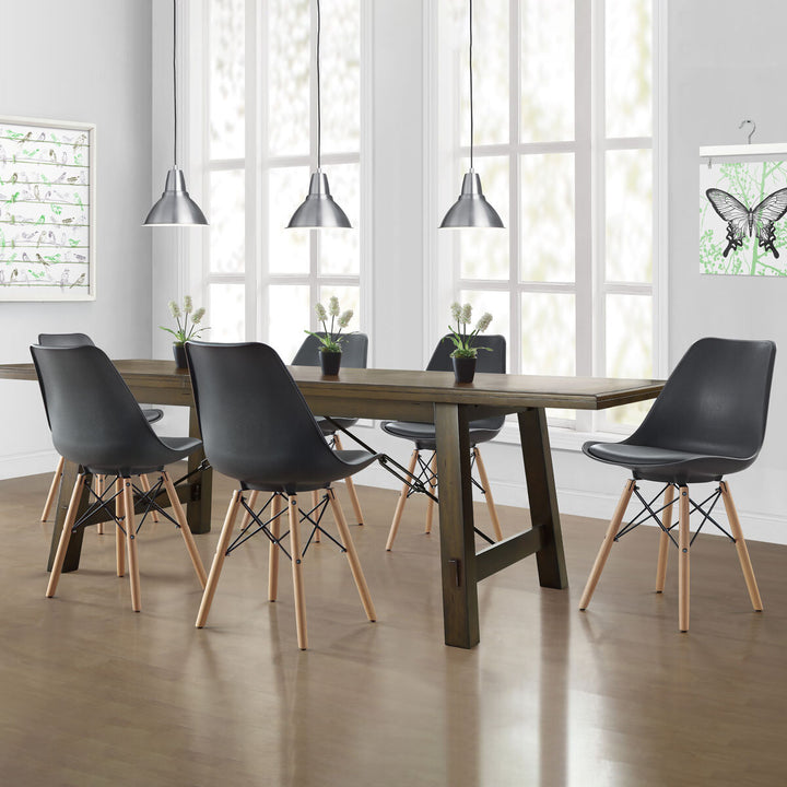Bayside Furnishings Grey Eiffel Dining Chairs, 2 Pack