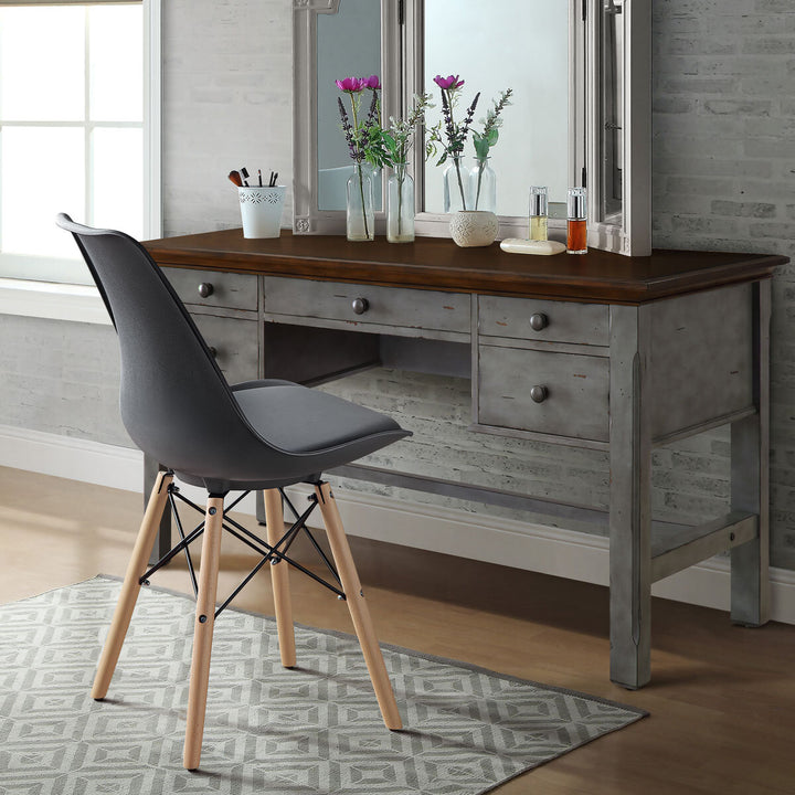 Bayside Furnishings Grey Eiffel Dining Chairs, 2 Pack