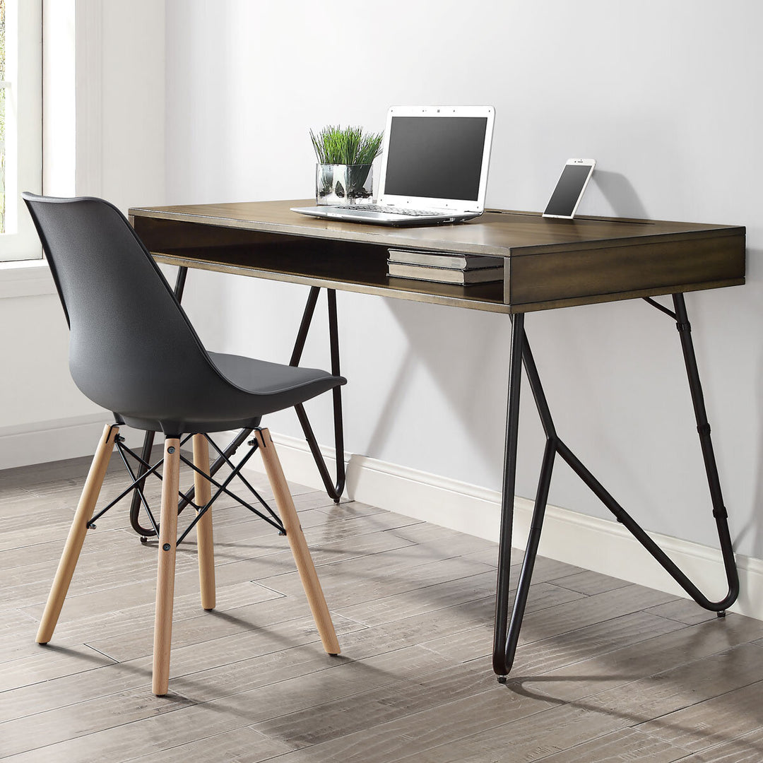 Bayside Furnishings Grey Eiffel Dining Chairs, 2 Pack