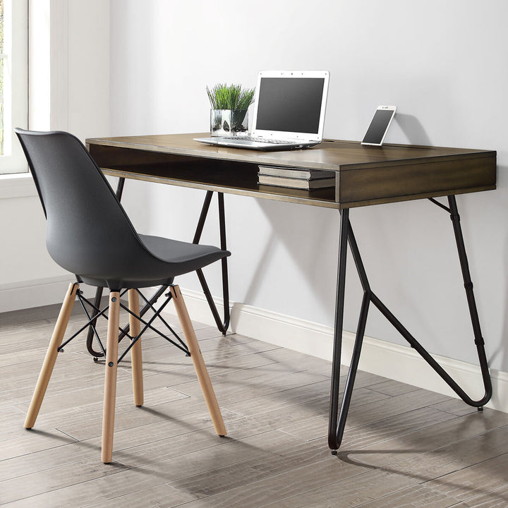 Bayside Furnishings Grey Eiffel Dining Chairs, 2 Pack