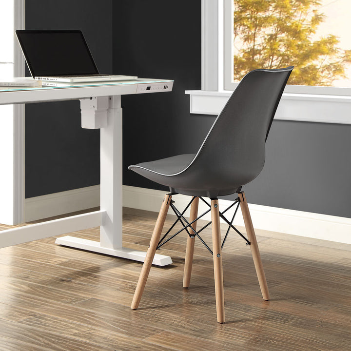 Bayside Furnishings Grey Eiffel Dining Chairs, 2 Pack