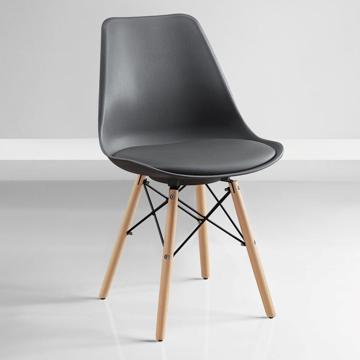 Bayside Furnishings Grey Eiffel Dining Chairs, 2 Pack