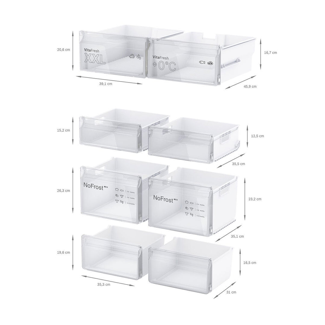 Bosch KFN96VPEAG, Multidoor Fridge Freezer, E Rated in Stainless Steel