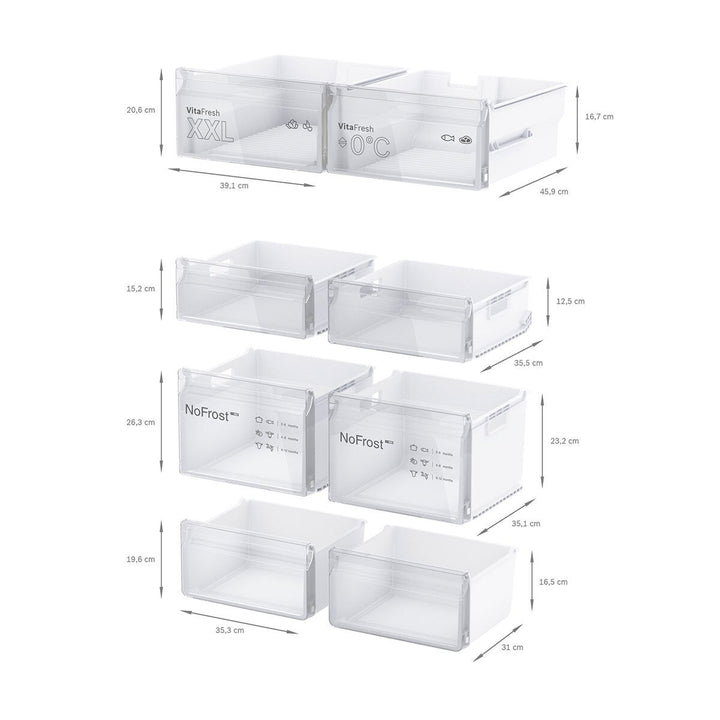 Bosch KFN96VPEAG, Multidoor Fridge Freezer, E Rated in Stainless Steel